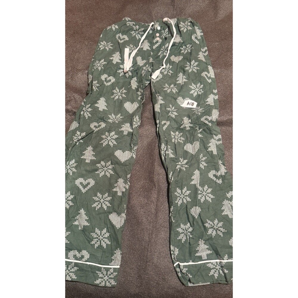 Live Life Cozy Womens Pajama Pants XS Extra Small Green PJ Bottoms Sleepwear